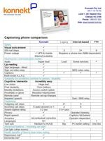 Captioning phone comparison table thumbnail